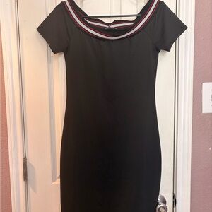 Charlotte Russe Black Mini Dress with Red and White Trim